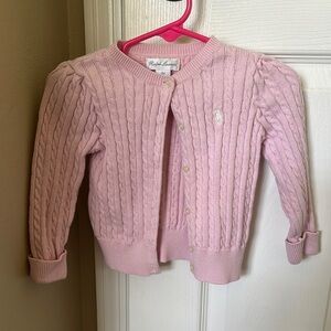 Ralph Lauren Light Pink Cable Knit Cardigan